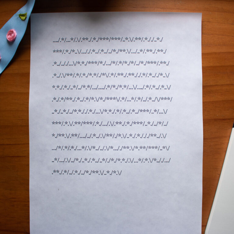 Morse code on paper.