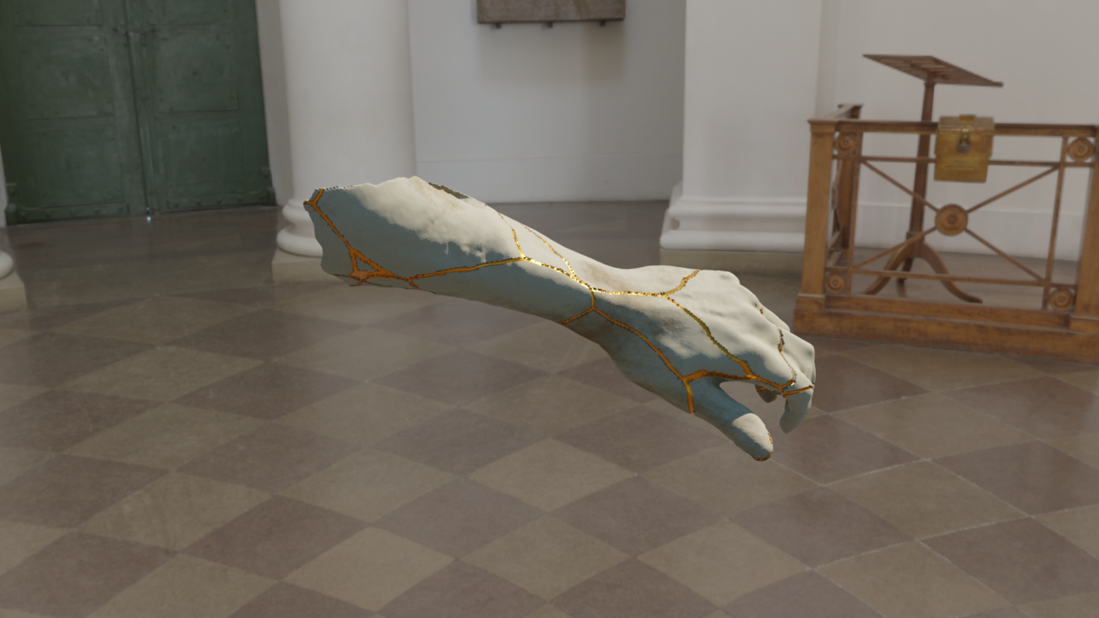 broken arm statue