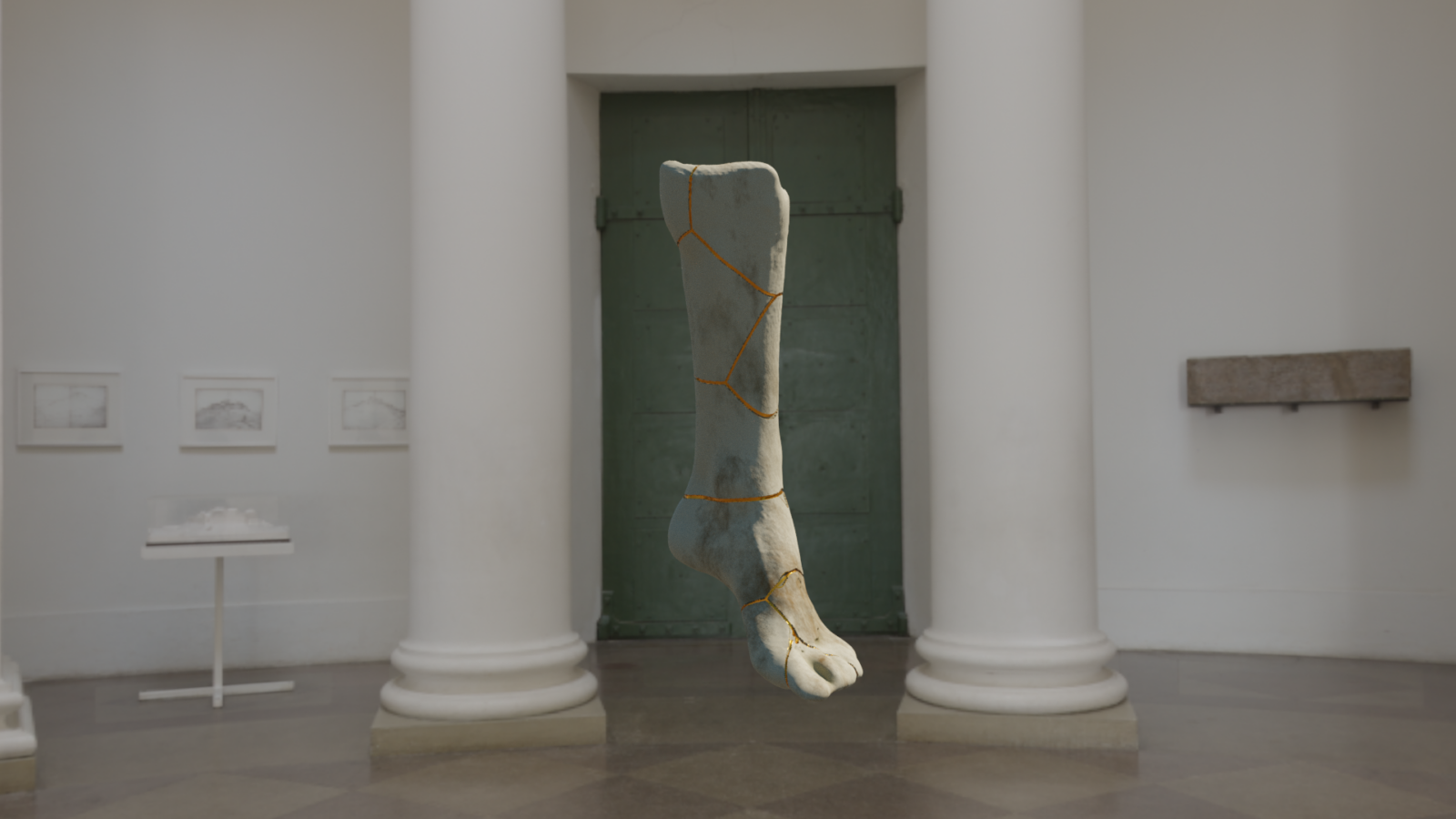 broken leg statue